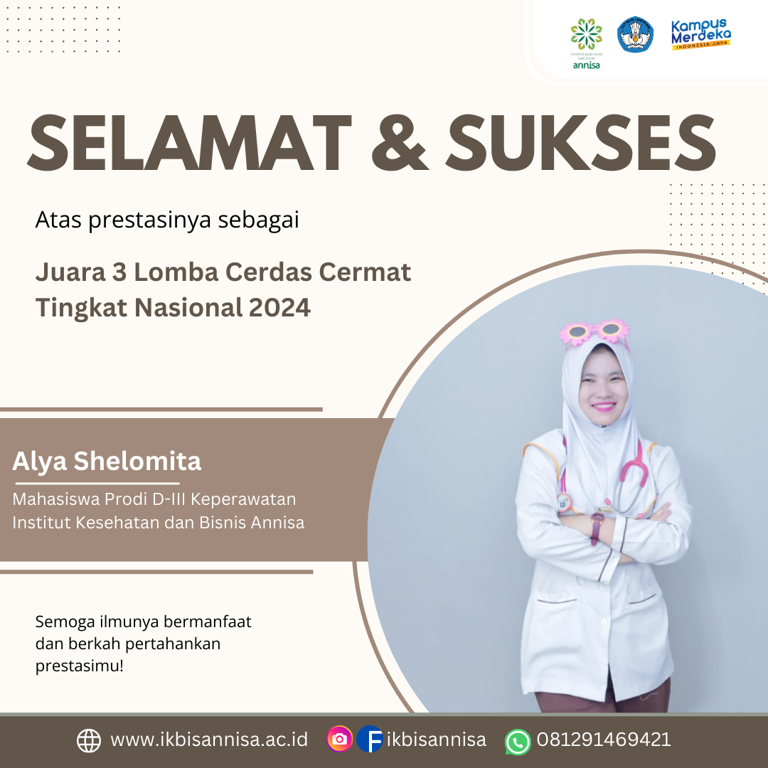 Selamat Kepada Alya Shelomita Mahasiswi Prodi D3 Keperawatan